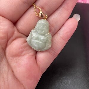Elegant Jade Buddha Pendant Necklace